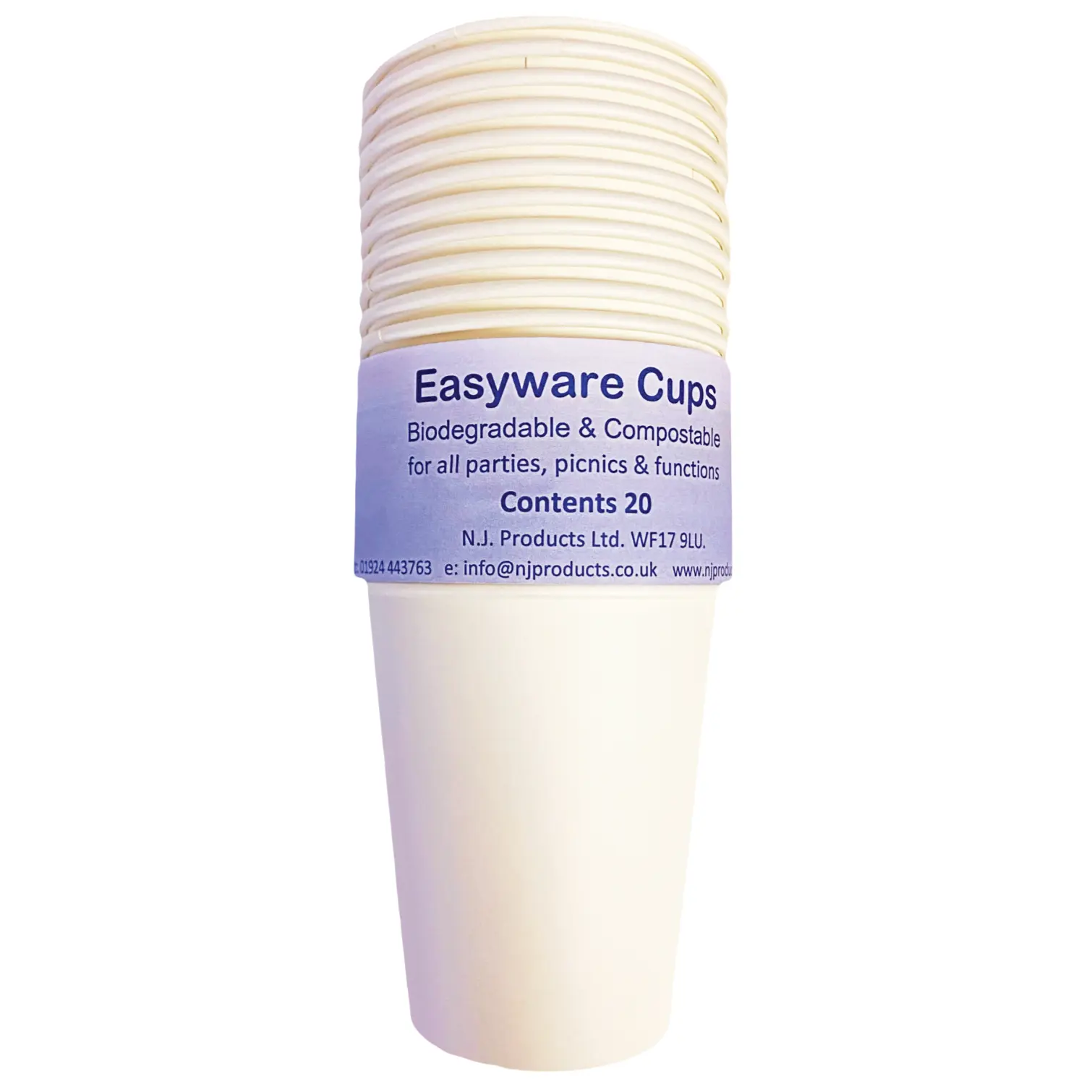 NJP0050 Easyware Cups Biodegradable & Compostable 20 Pack