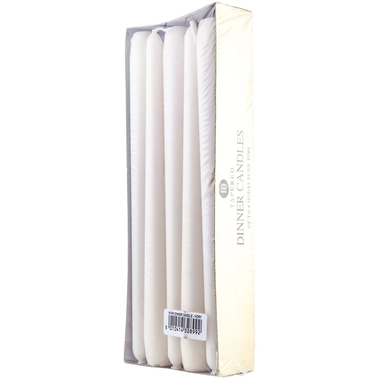 Prices Tapered 25.5cm Dinner Candles Ivory Pack of 10