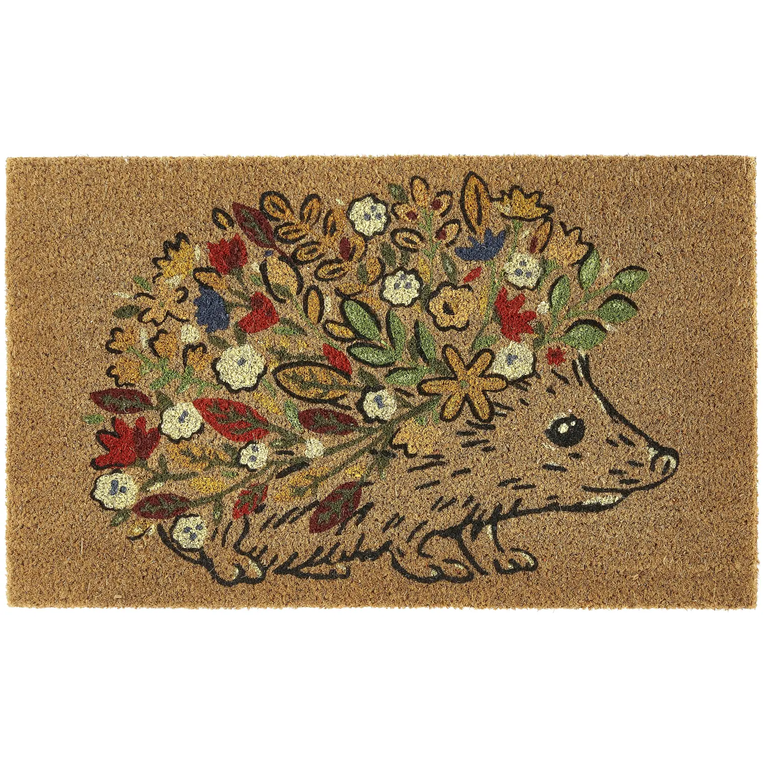 My Mat Coir Floral Hedgehog 45x75cm