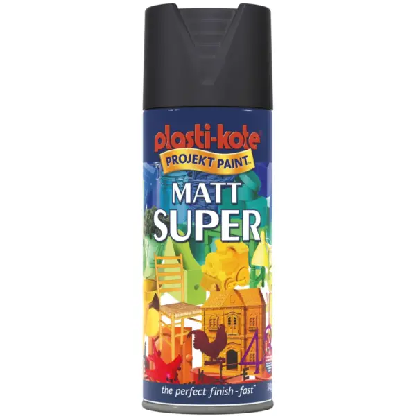 Plasti-kote Super Acrylic  Matt Black