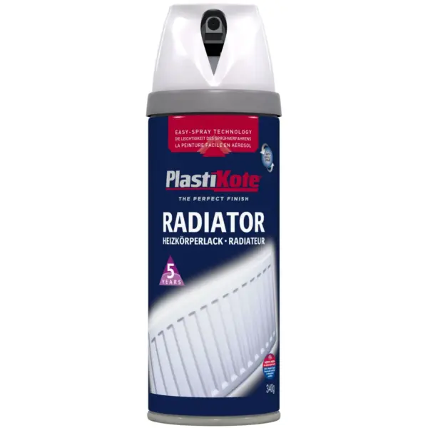 Plasti-kote Radiator Spray 400ml Gloss Wh