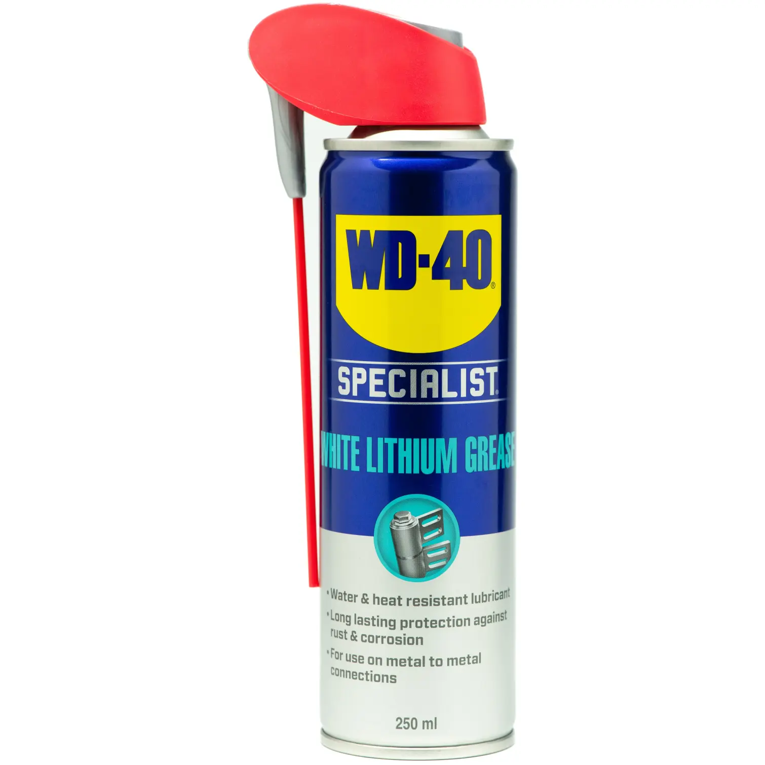 WD-40 Specialist 250ml Lithium Spray white lithium grease spray for hinges and locks
