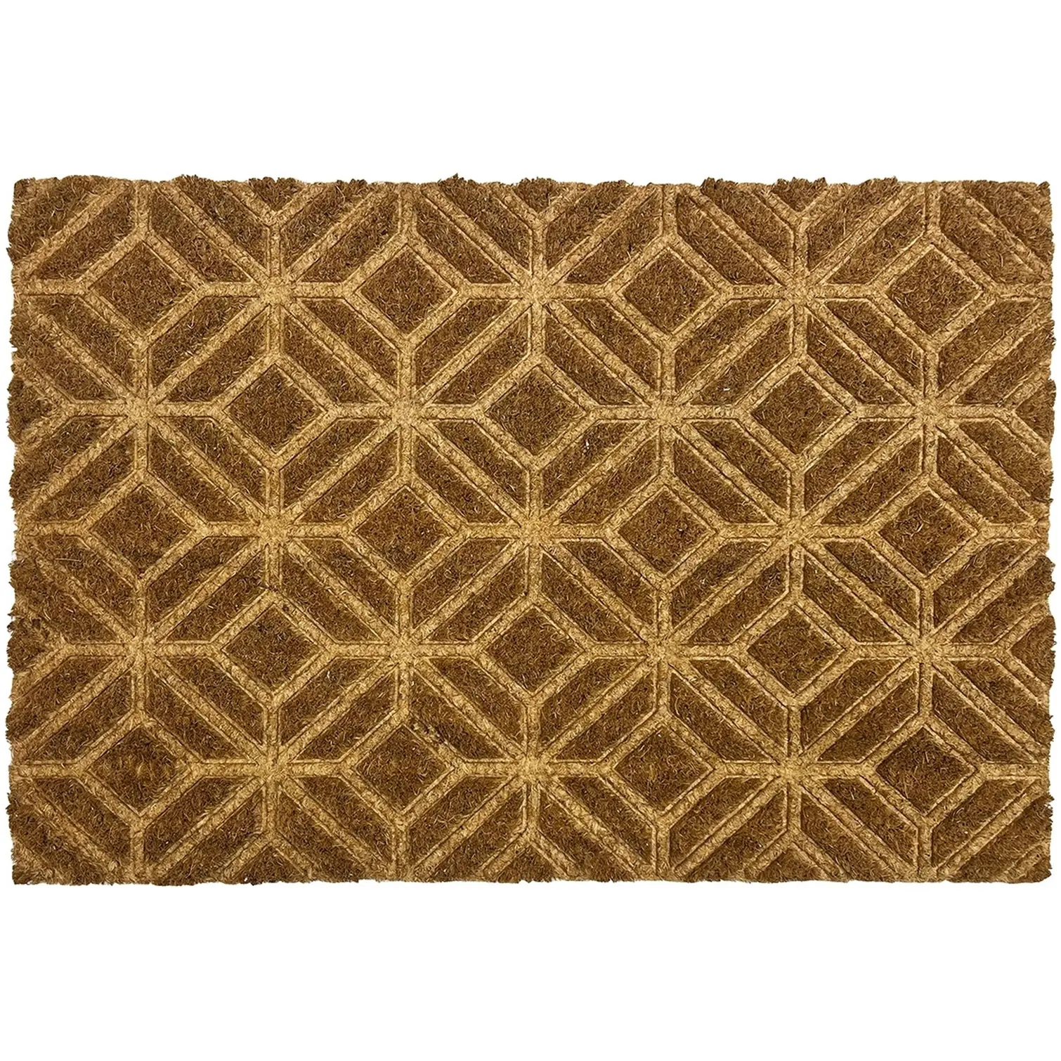 Mighty Mats Designer Collection Embossed Coir Door Mat Square Geo 40 x 60cm