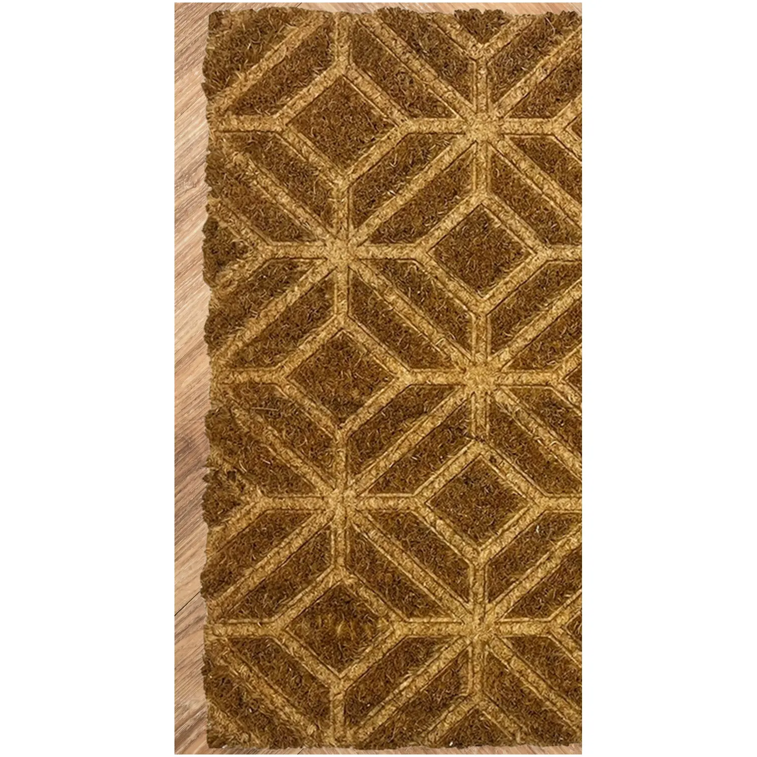Mighty Mats Designer Collection Embossed Coir Door Mat Square Geo 40 x 60cm