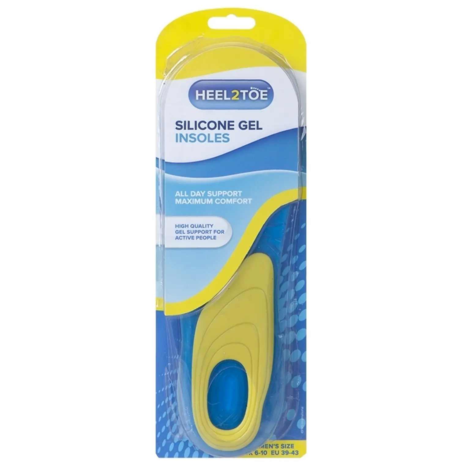 Heel2Toe Silicone Gel Insoles To Fit 6-10