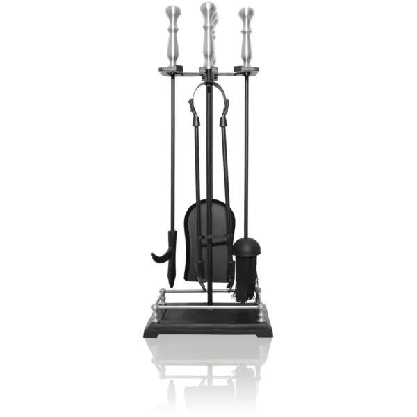 The Fireside Range Gallery Companion Set Black & Pewter