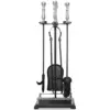 The Fireside Range Gallery Companion Set Black & Pewter