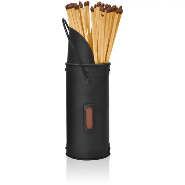 QPI0130 The Fireside Range Match Holder & Matches Black 20cm