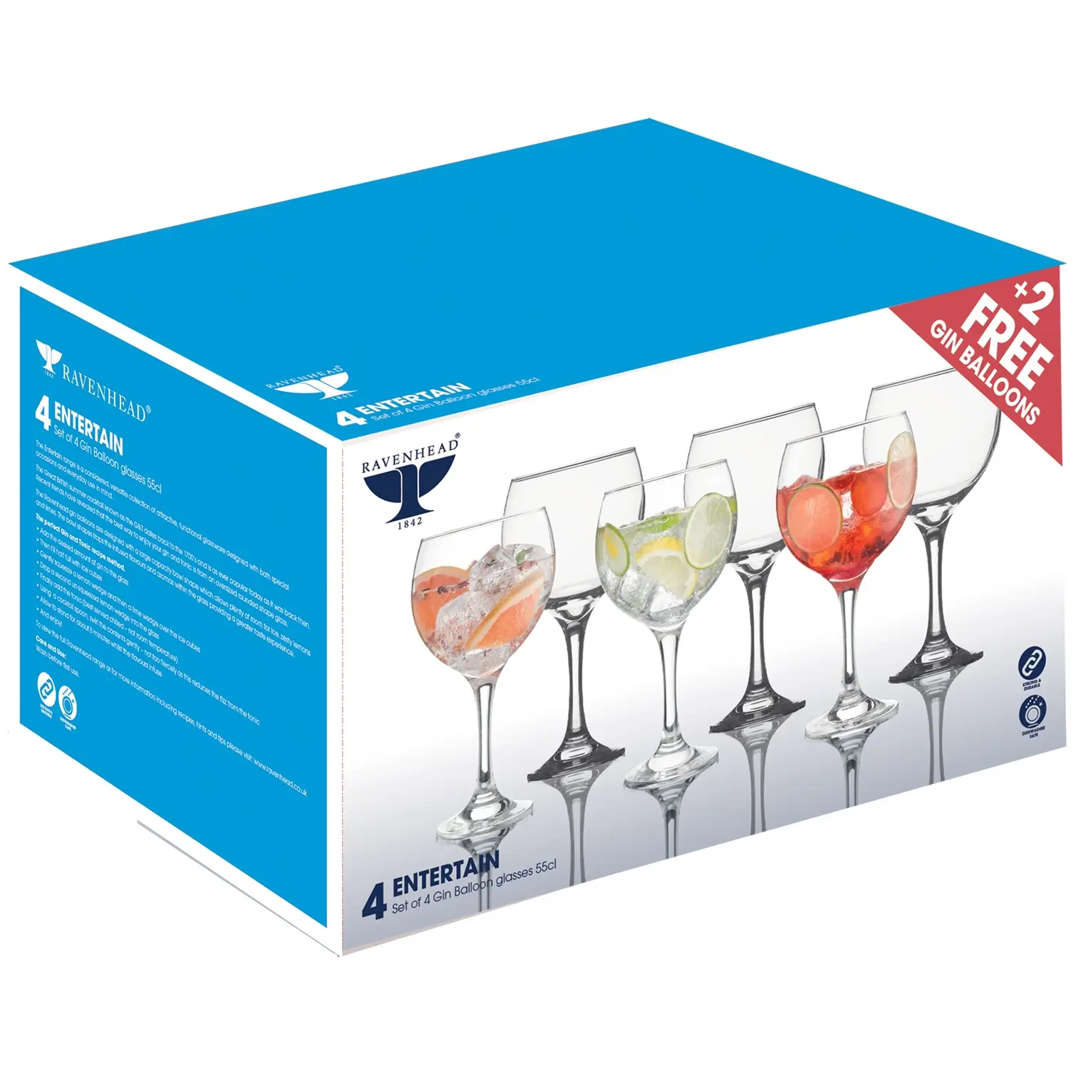 Ravenhead Gin Balloon Glasses 55cl Pack of 6