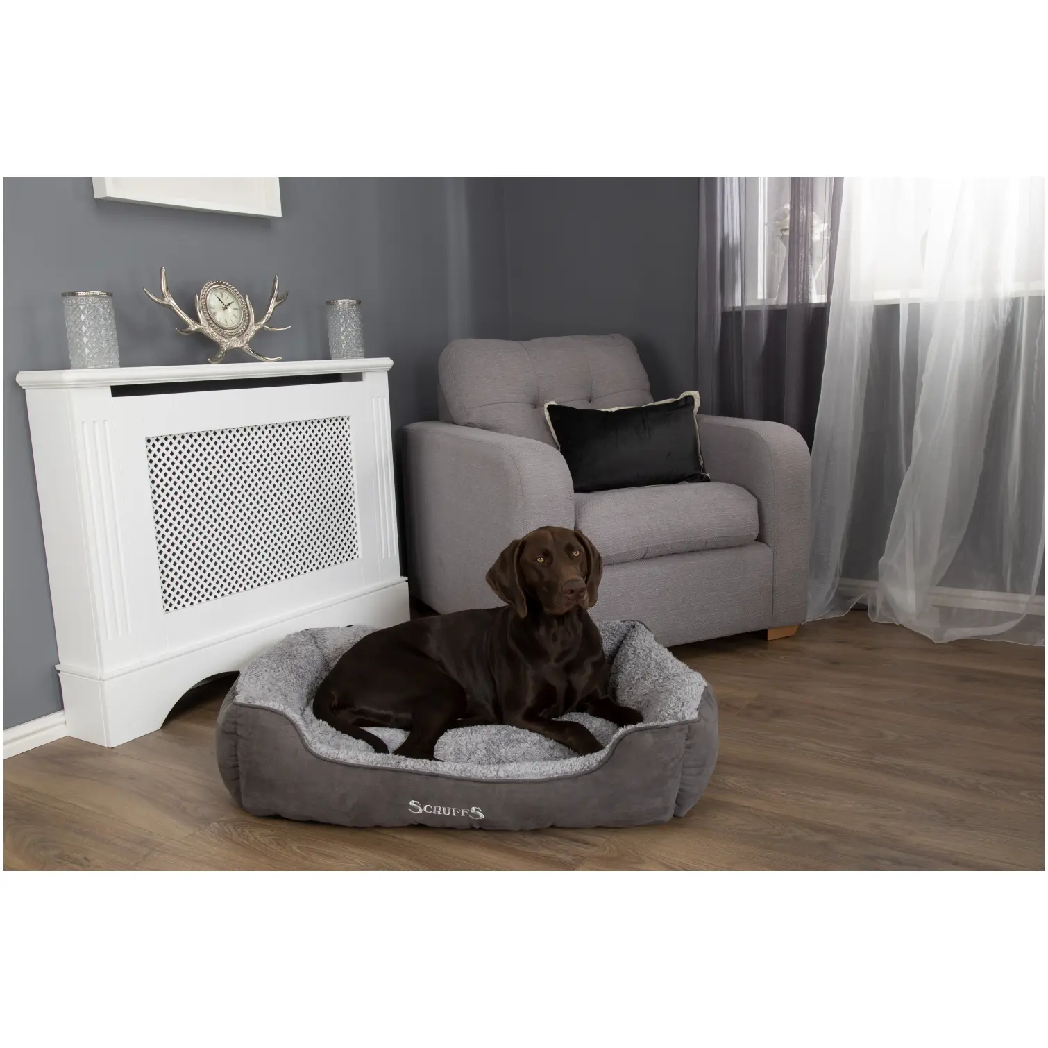 Scruffs Grey Cosy Dog Bed 90x70cm