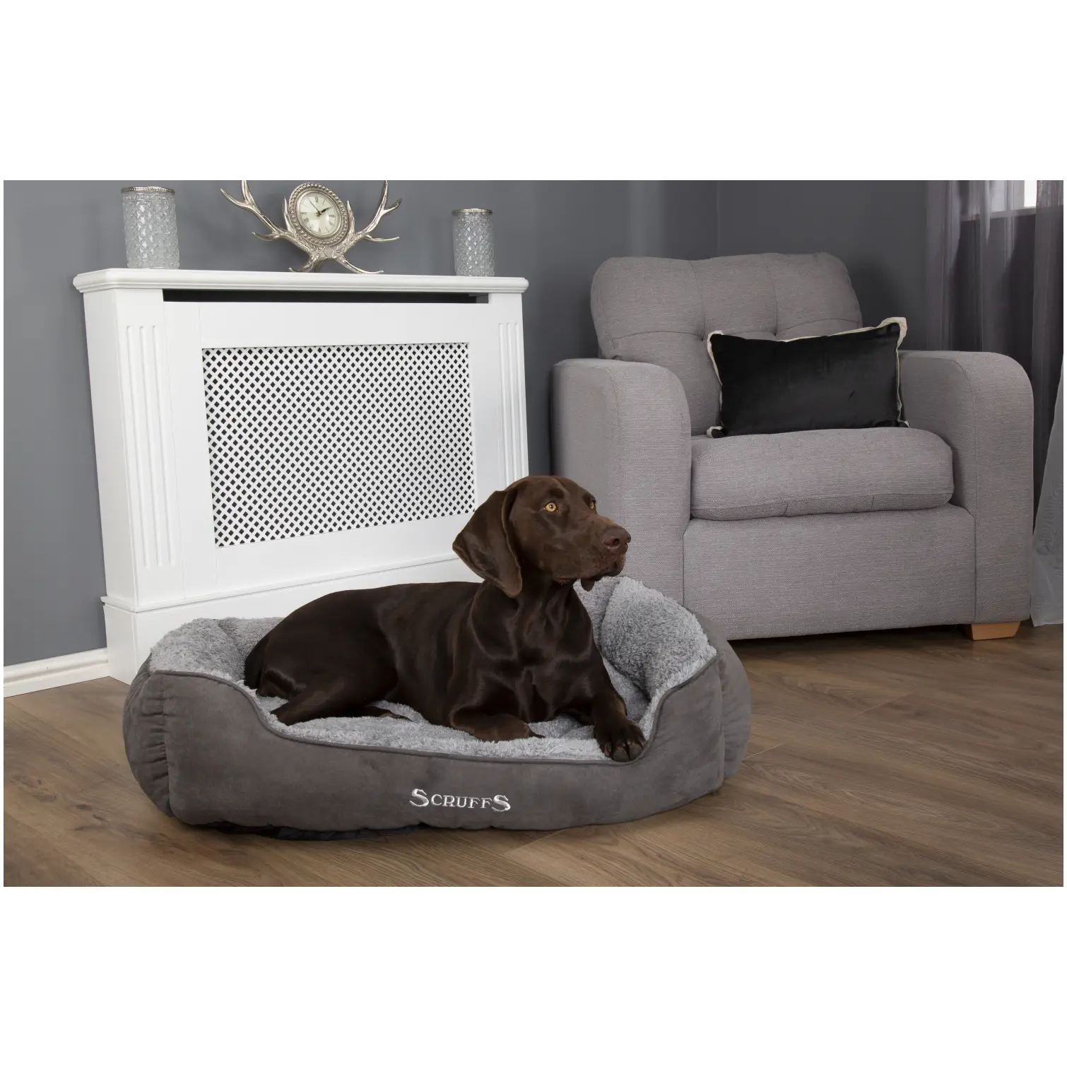 Scruffs Grey Cosy Dog Bed 90x70cm
