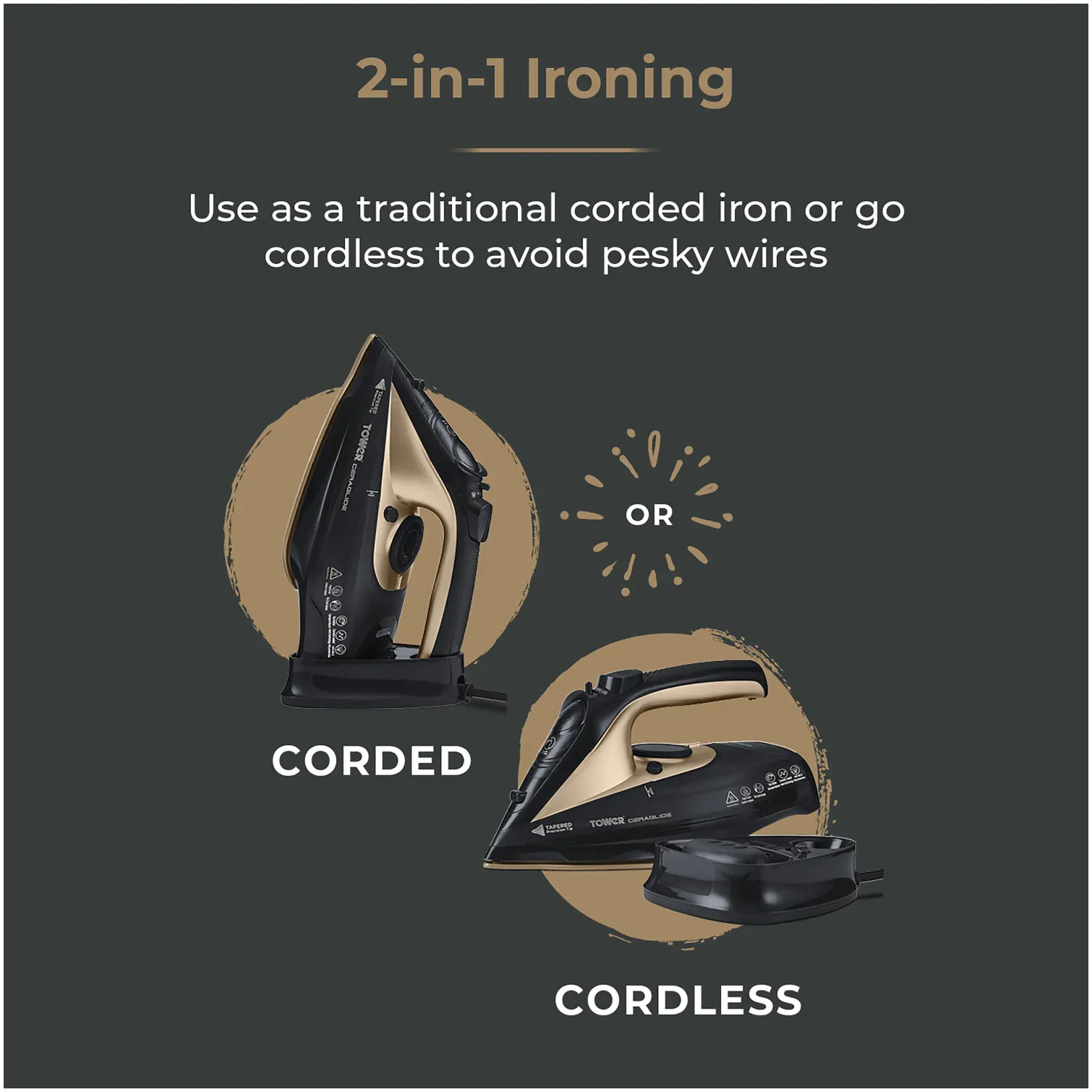 Tower Cord/Cordless Iron 2400w