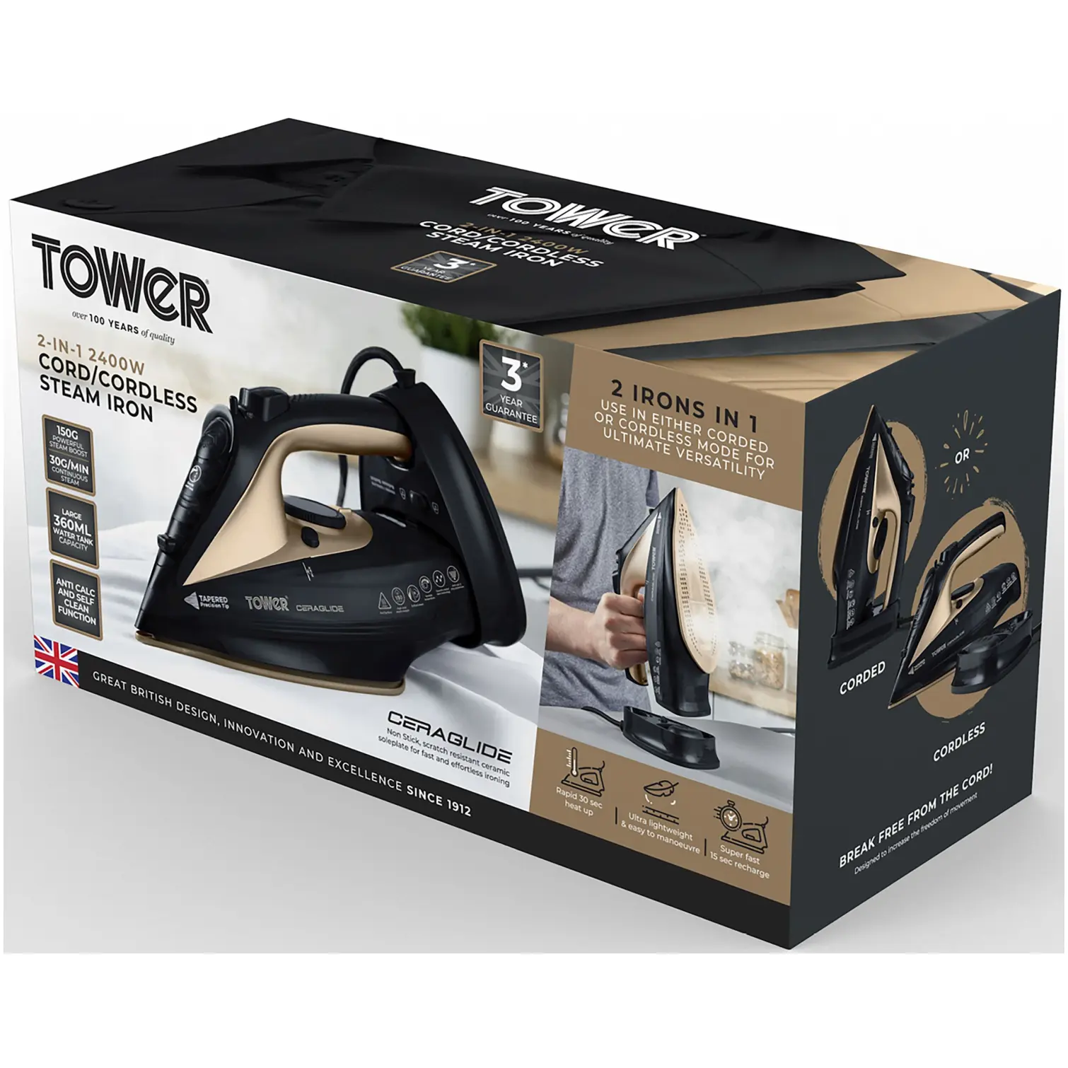 Tower Cord/Cordless Iron 2400w