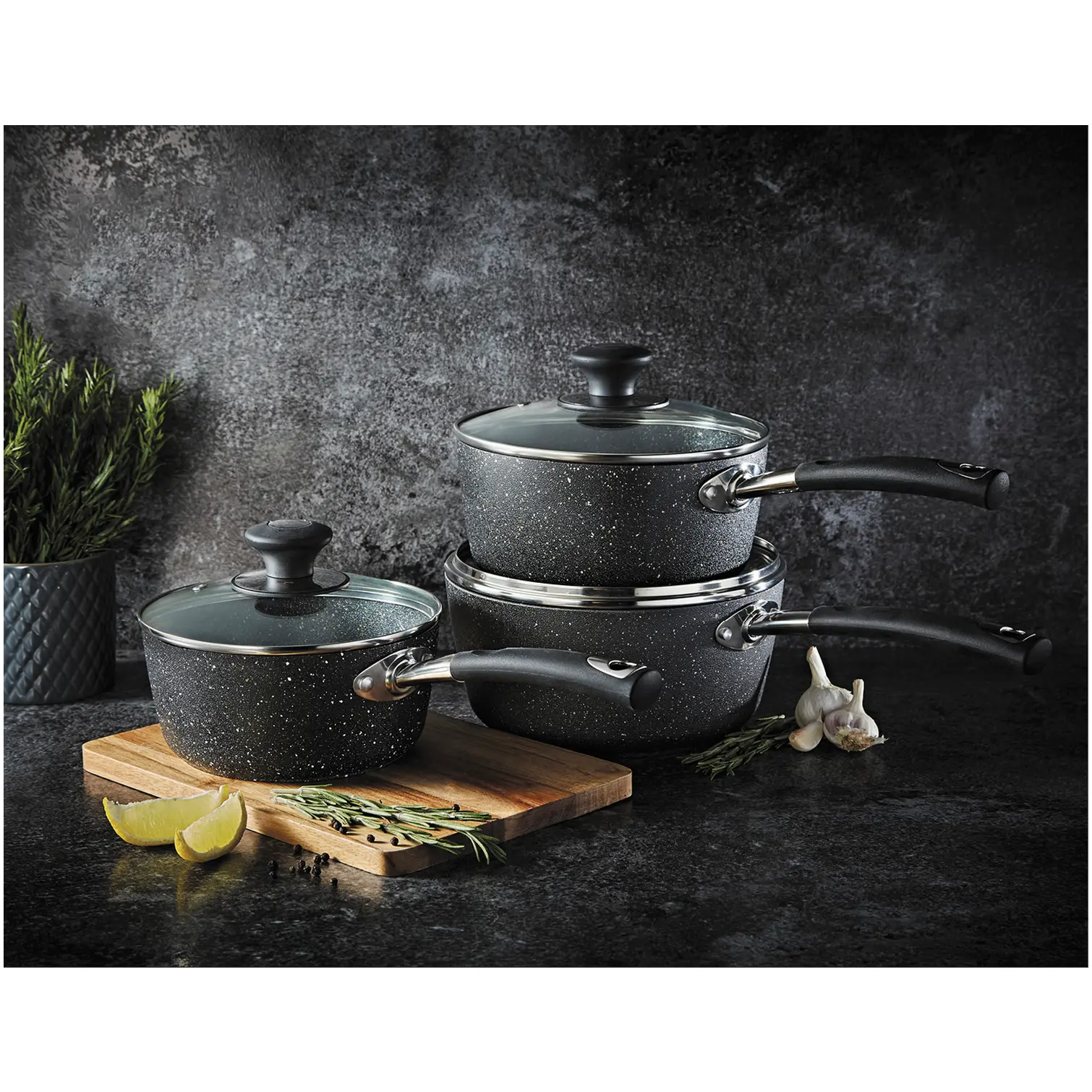 Tower Precision 3 Pce Saucepan Set