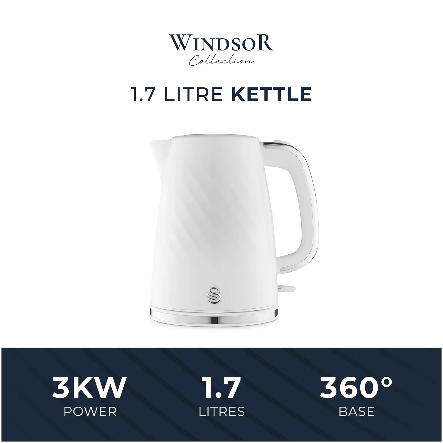 RKW2038_3 Swan Windsor Jug Kettle White