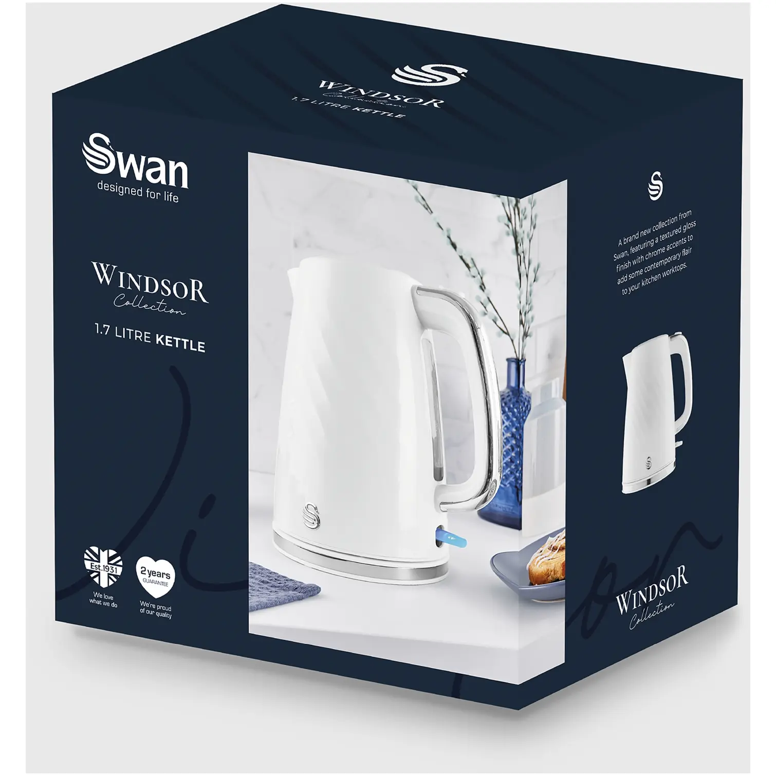 RKW2038_7 Swan Windsor Jug Kettle White