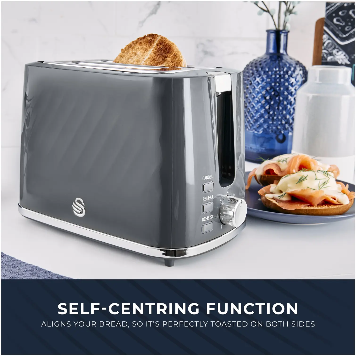 Swan Windsor 2 Slice Toaster Grey