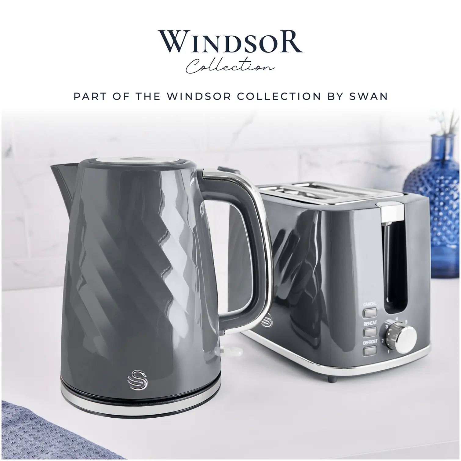 Swan Windsor 2 Slice Toaster Grey