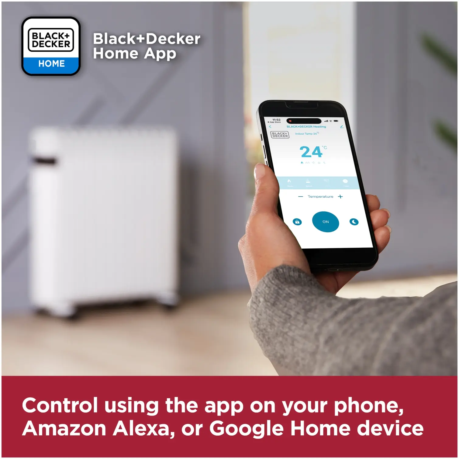Black+Decker Smart Digital Oil Free Radiator 1.5kw