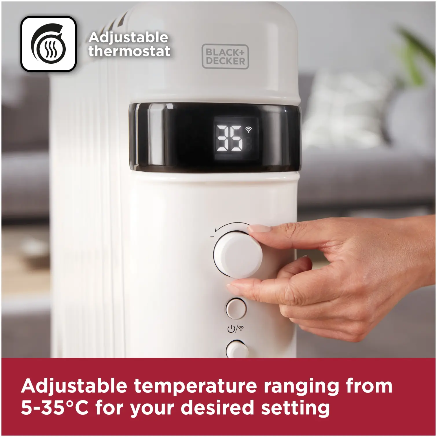 Black+Decker Smart Digital Oil Free Radiator 1.5kw