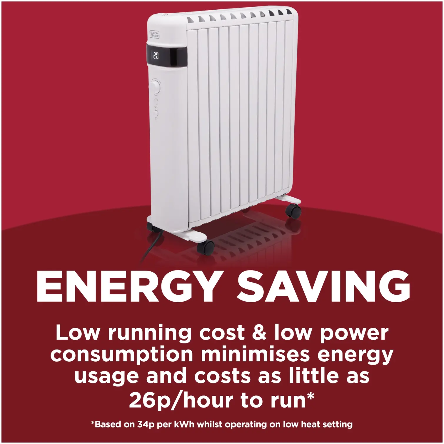Black+Decker Smart Digital Oil Free Radiator 1.5kw