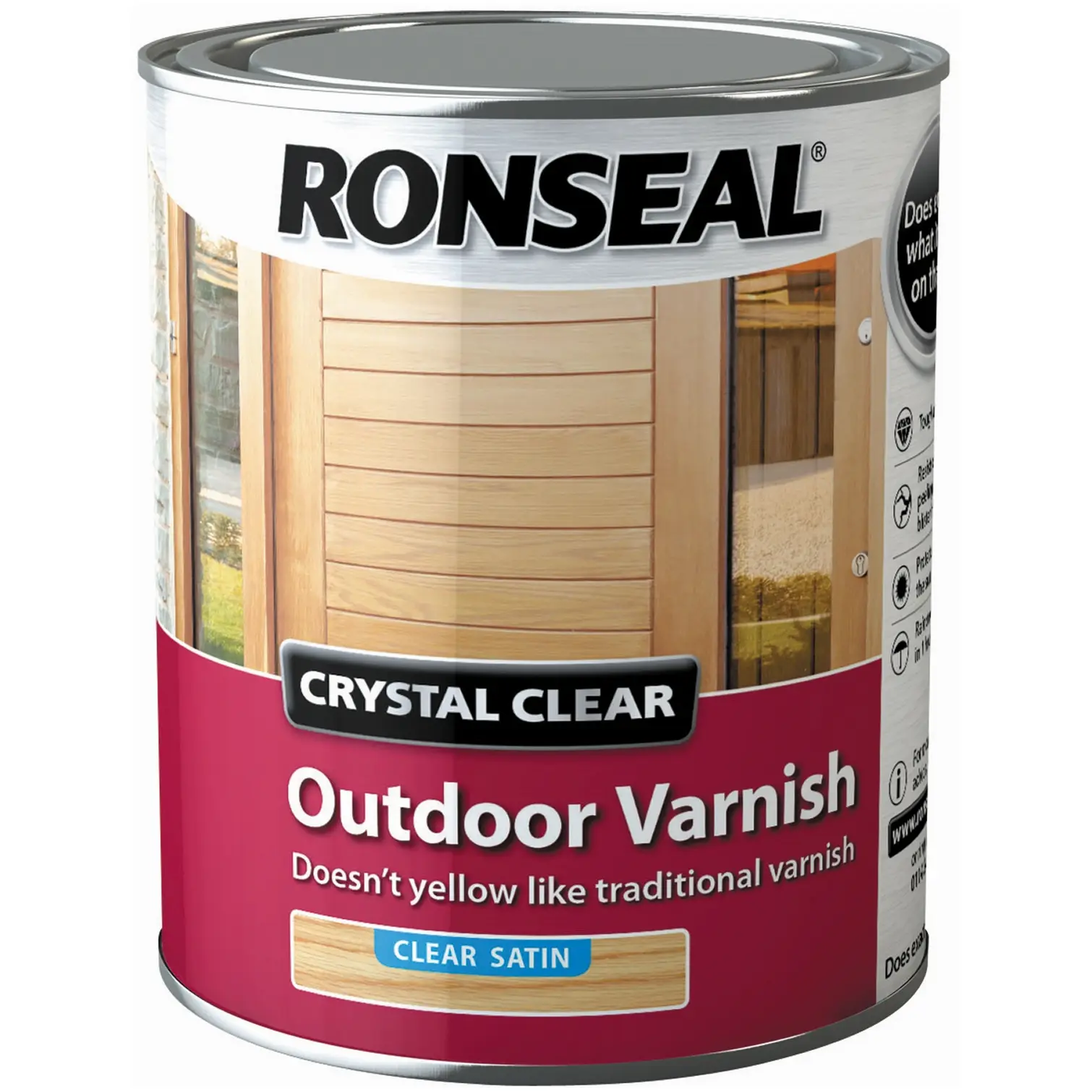 Ronseal Satin Outdoor Varnish Crystal Clear 750ml