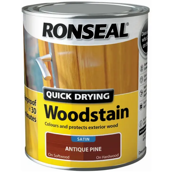 Ronseal Satin 750ml Quick Drying Woodstain Ant Pine
