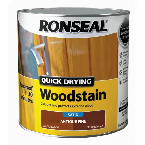 Ronseal Satin Quick Drying Woodstain Antique Pine 2.5Ltr