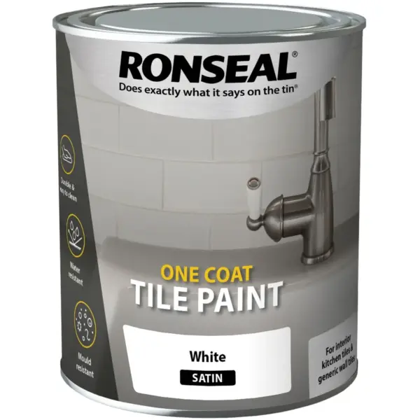 RNS0232 Ronseal White One Coat Tile Paint 750ml