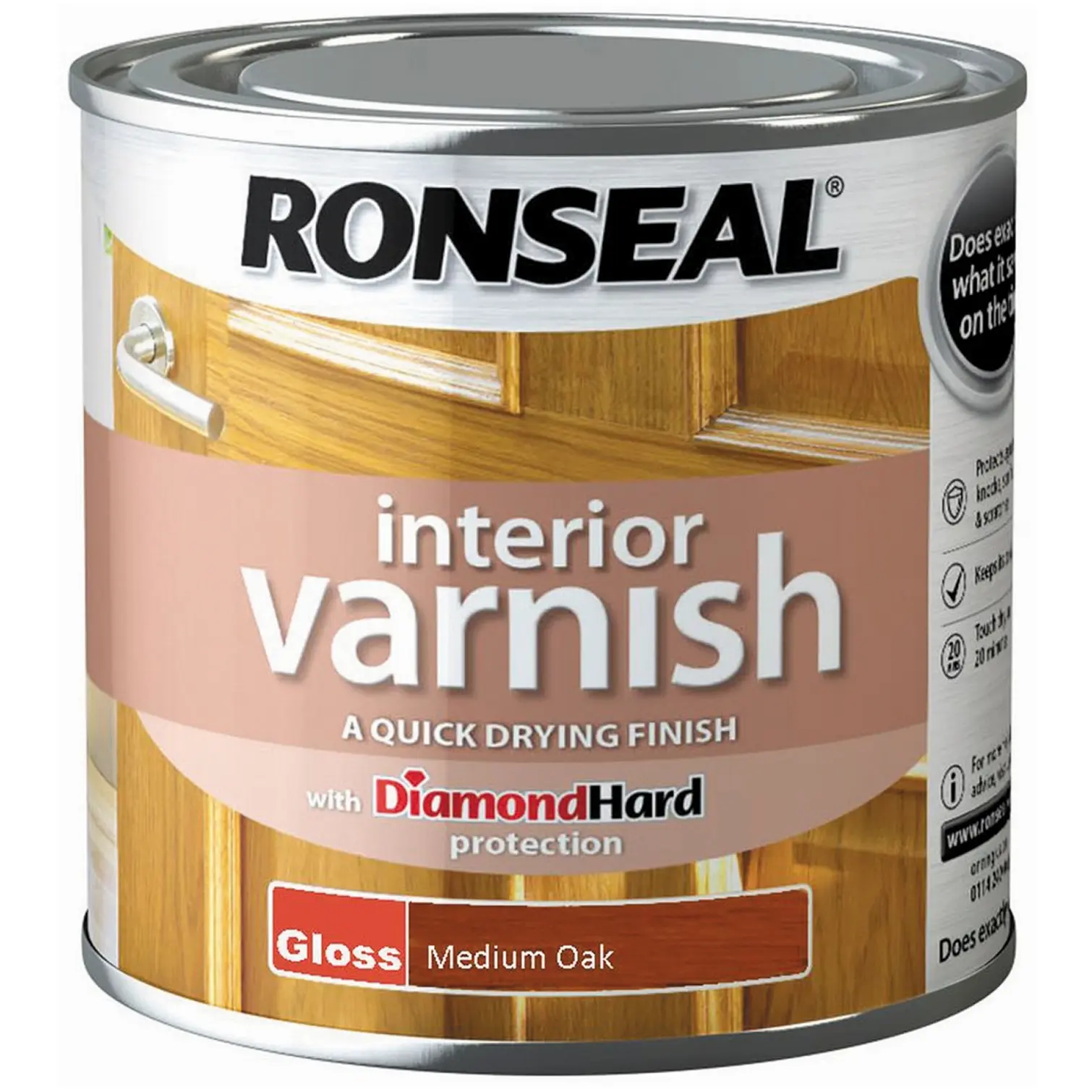 Ronseal Interior Varnish Medium Oak Gloss 250ml