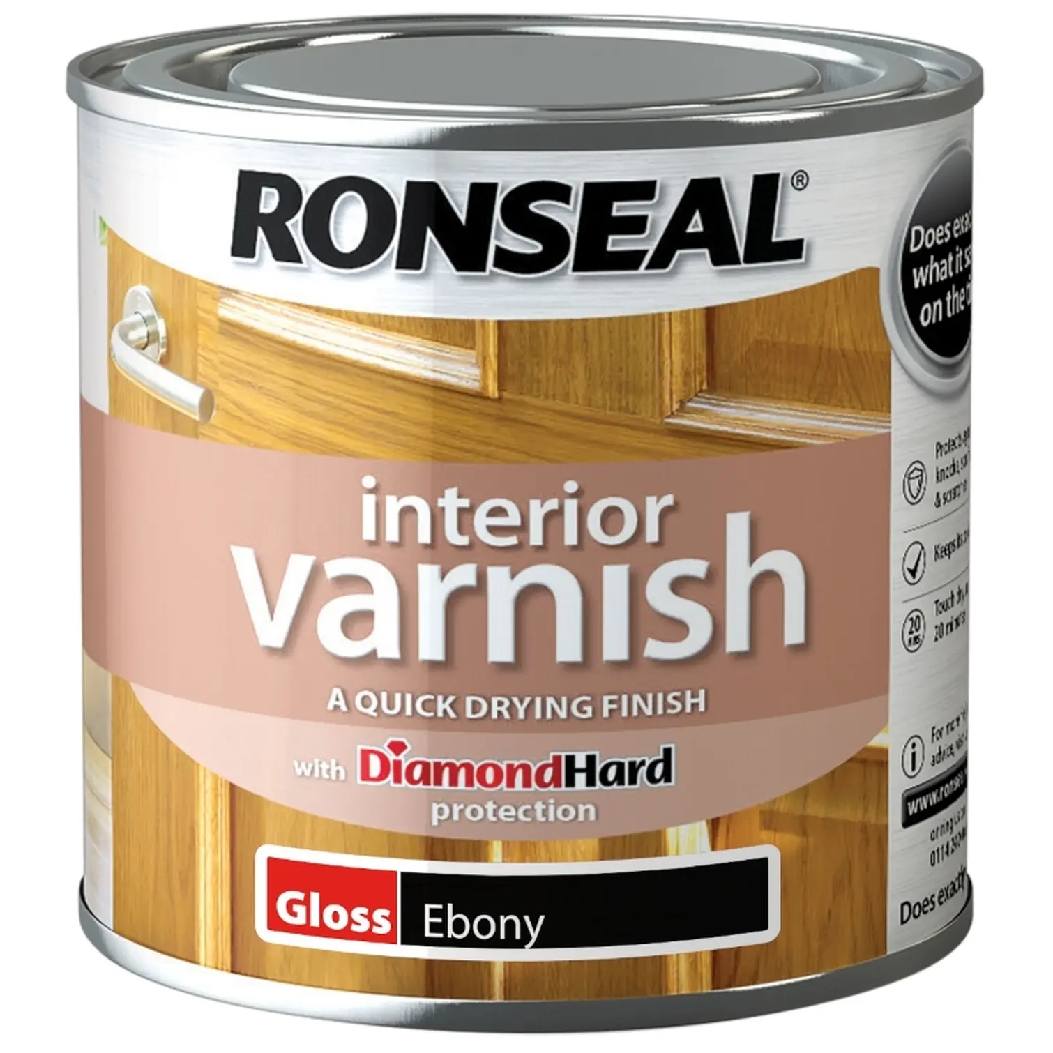Ronseal Interior Varnish Ebony Gloss 250ml