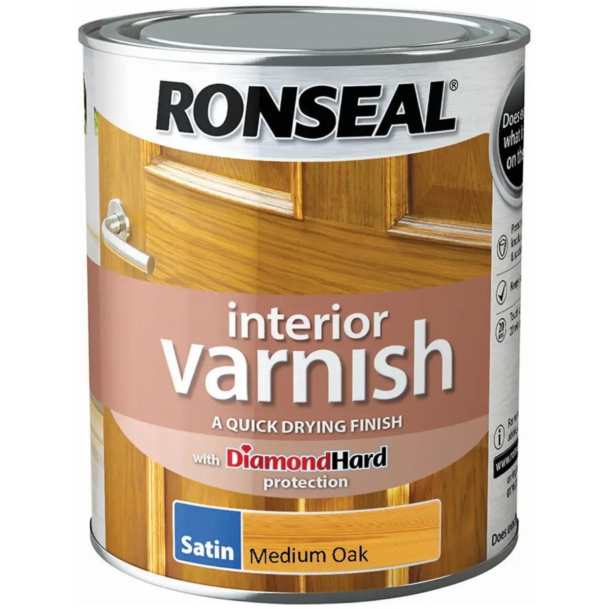 Ronseal Interior Varnish Medium Oak Satin 750ml