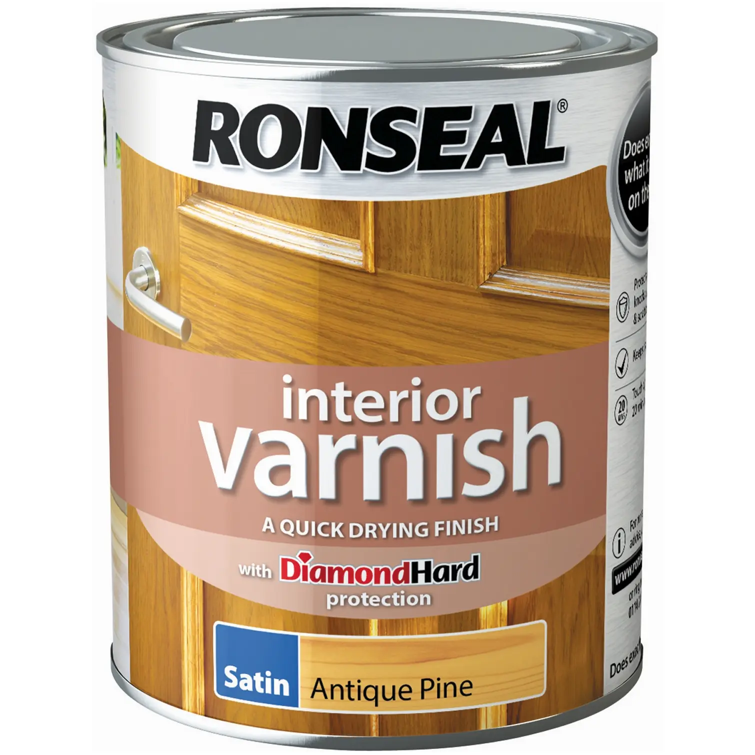 RNS0290 Ronseal Interior Varnish Antique Pine Satin 750ml