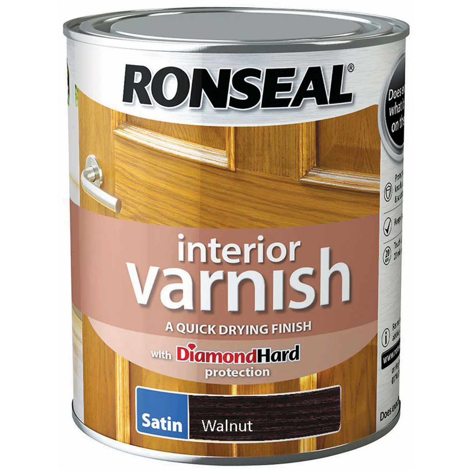 Ronseal Interior Varnish Walnut Satin 750ml