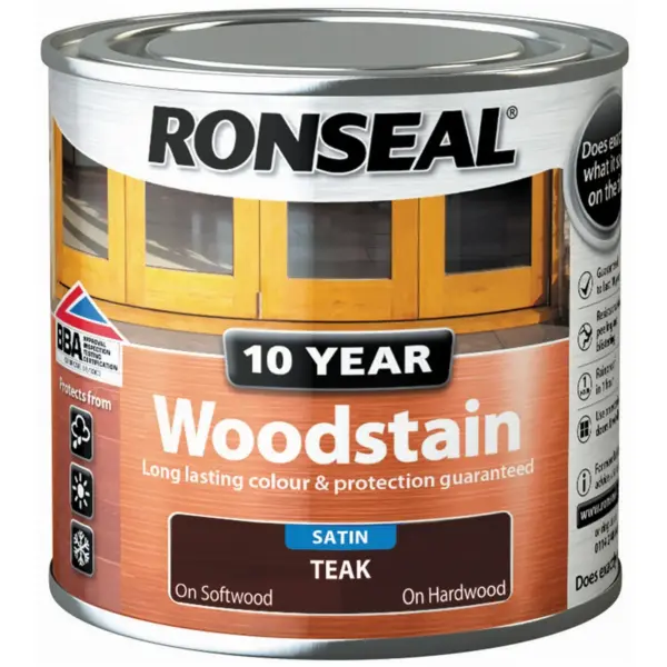 Ronseal 10 Year Woodstain Teak 250ml