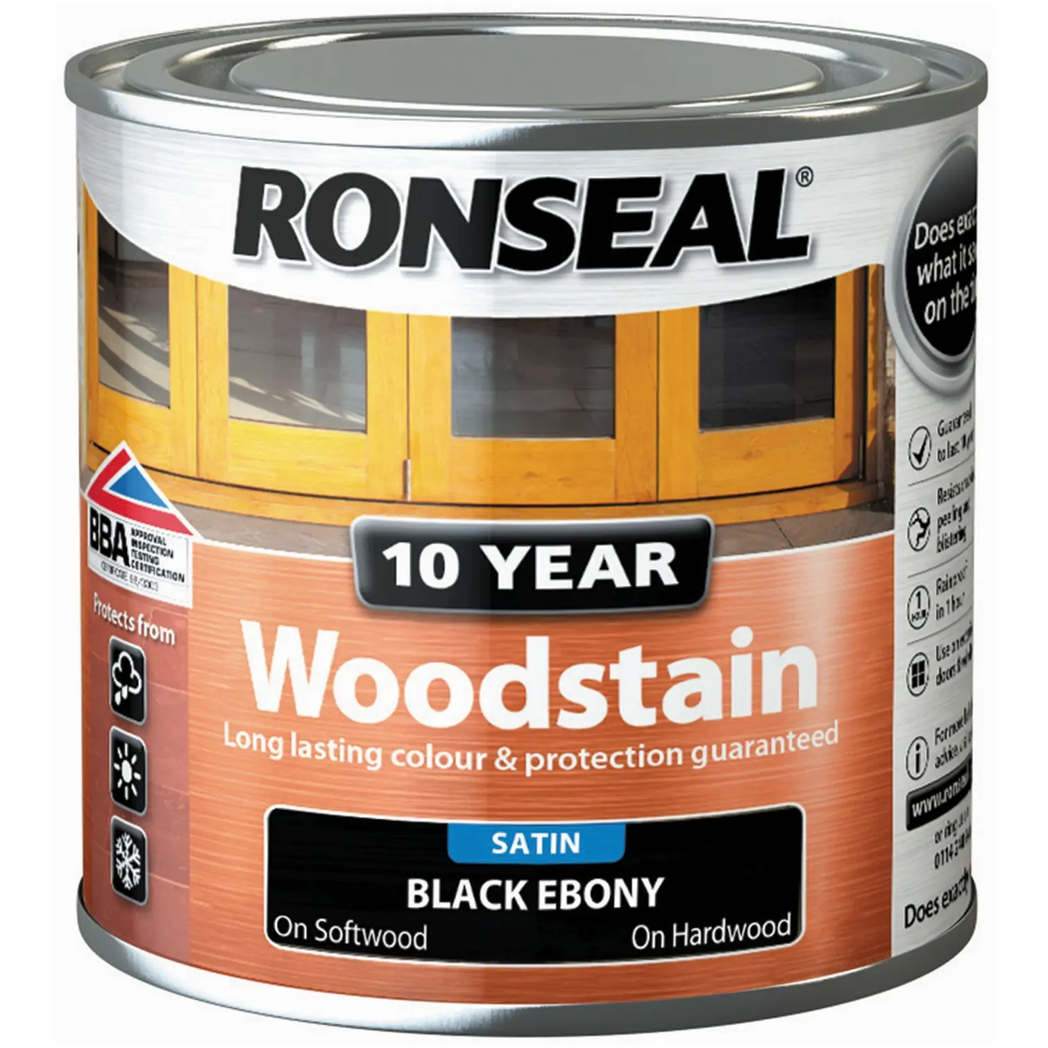 Ronseal 10 Year Woodstain Ebony 250ml