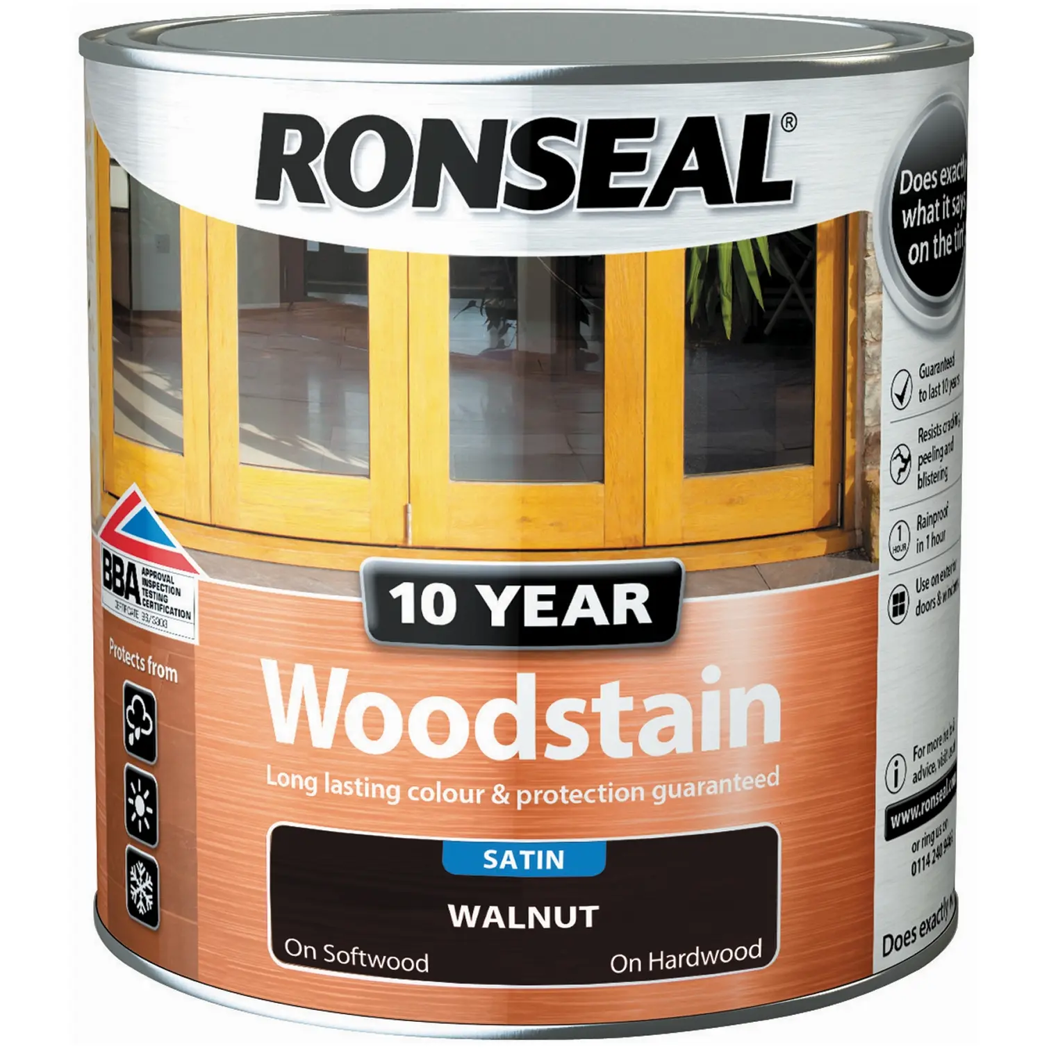 Ronseal 10 Year Woodstain Walnut 750ml