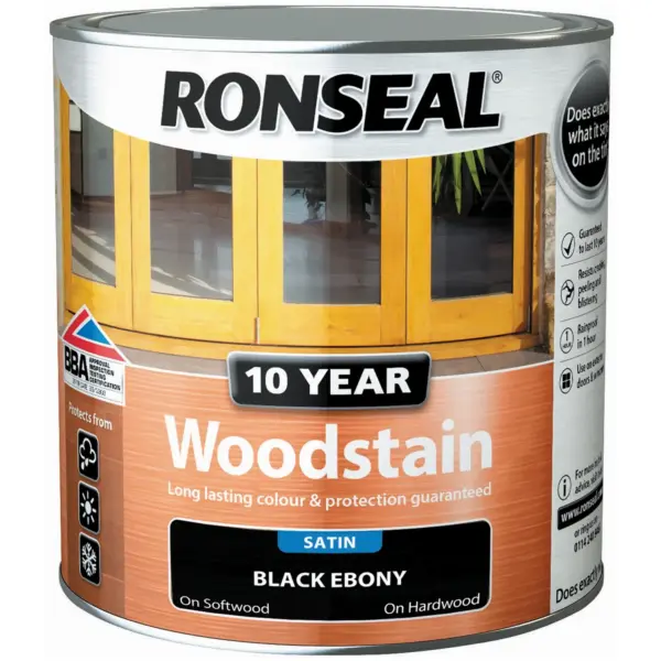 Ronseal 10 Year Woodstain Ebony 750ml