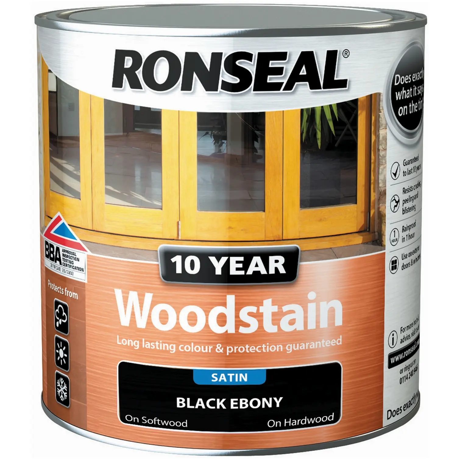 Ronseal 10 Year Woodstain Ebony 750ml