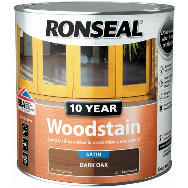 Ronseal 10 Year Woodstain Dark Oak 2.5Ltr