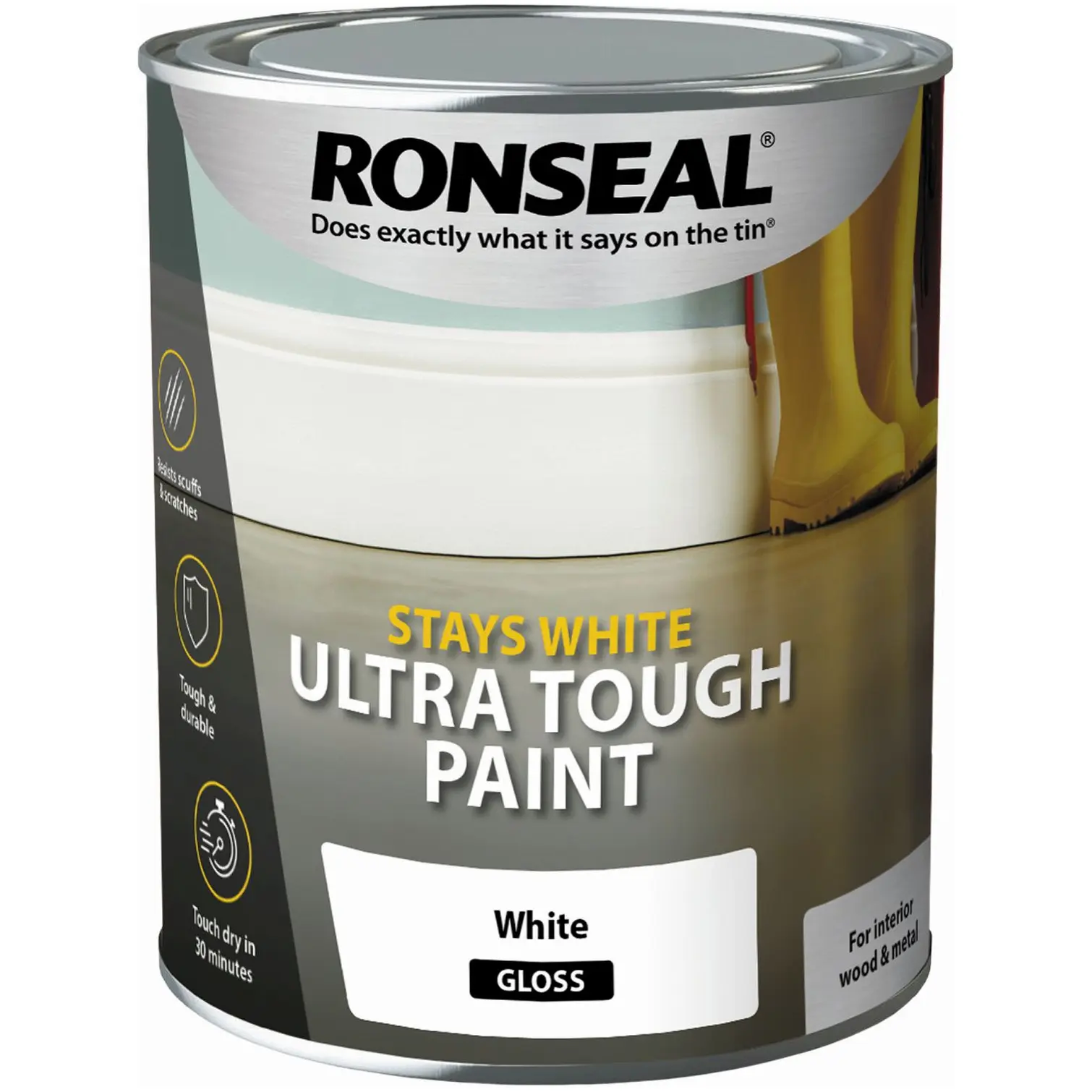 Ronseal White Gloss Ultra Tough Wood Paint 750ml