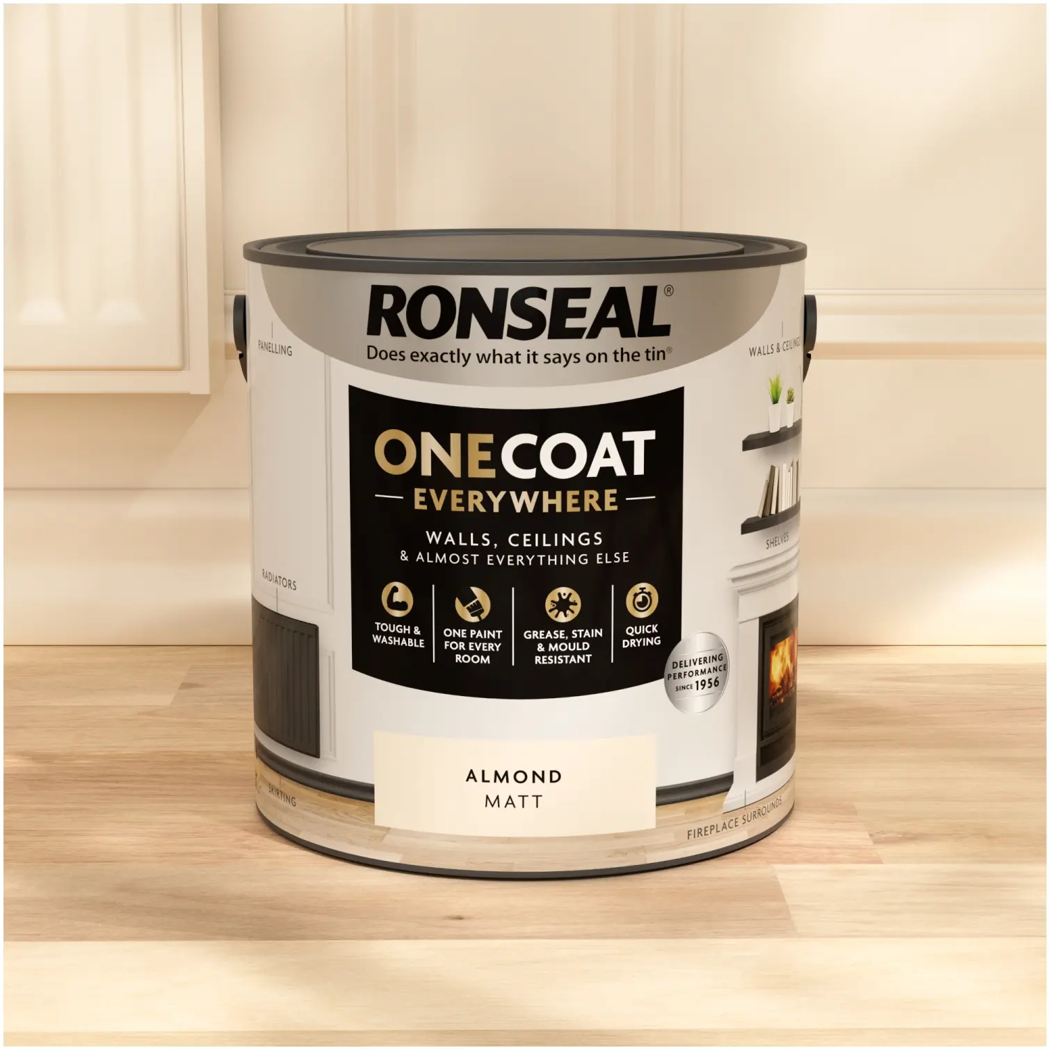 Ronseal Everywhere One Coat Matt Almond 2.5Ltr