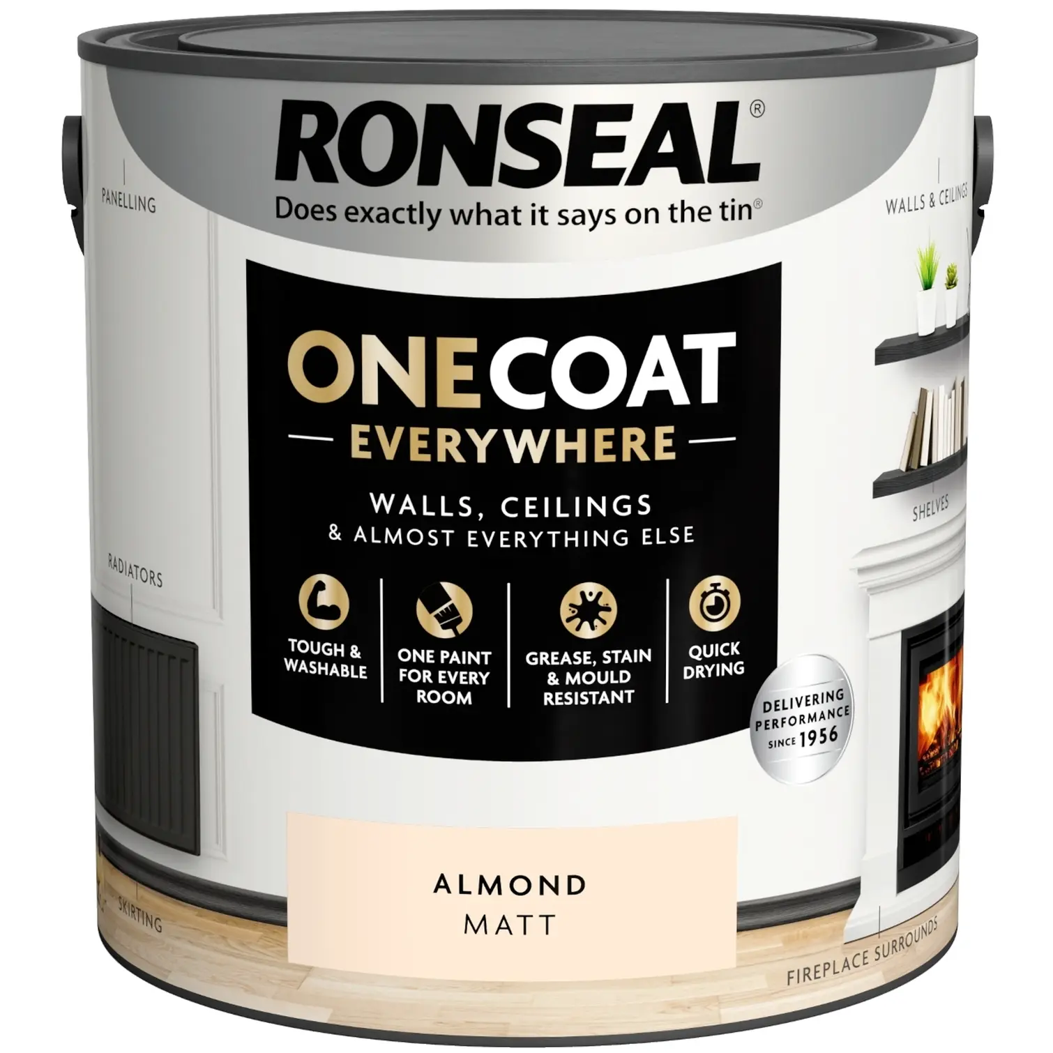 Ronseal Everywhere One Coat Matt Almond 2.5Ltr