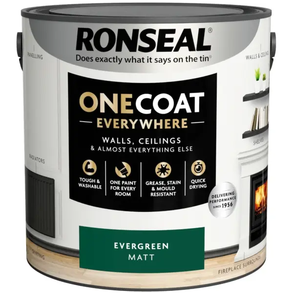 Ronseal Everywhere One Coat Matt Evergreen 2.5Ltr