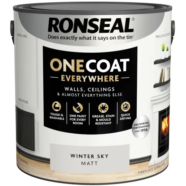 Ronseal Everywhere One Coat Matt Winter Sky 2.5Ltr