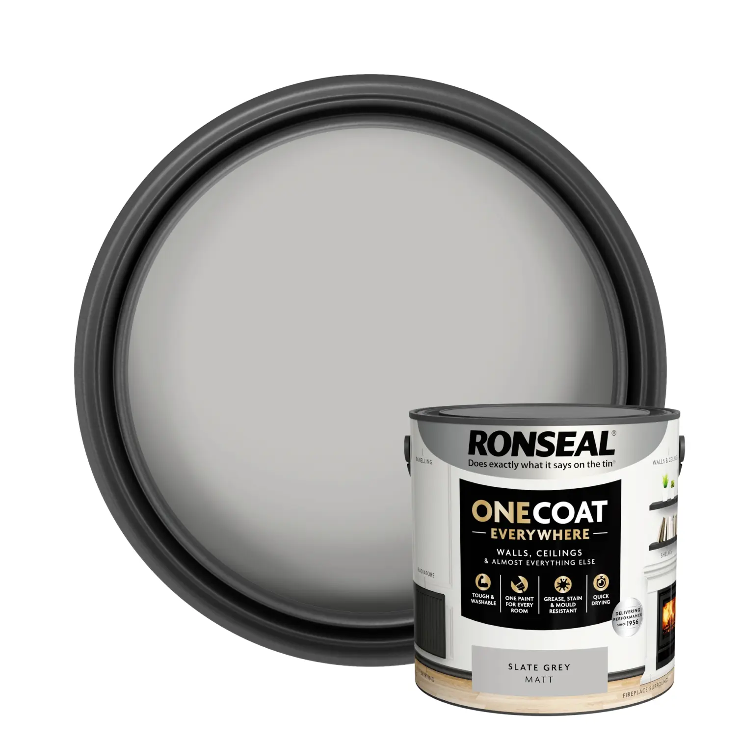Ronseal Everywhere One Coat Matt Slate Grey 2.5Ltr