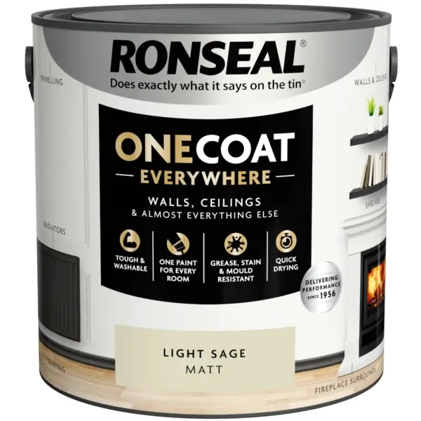 Ronseal Everywhere One Coat Matt Light Sage 2.5Ltr