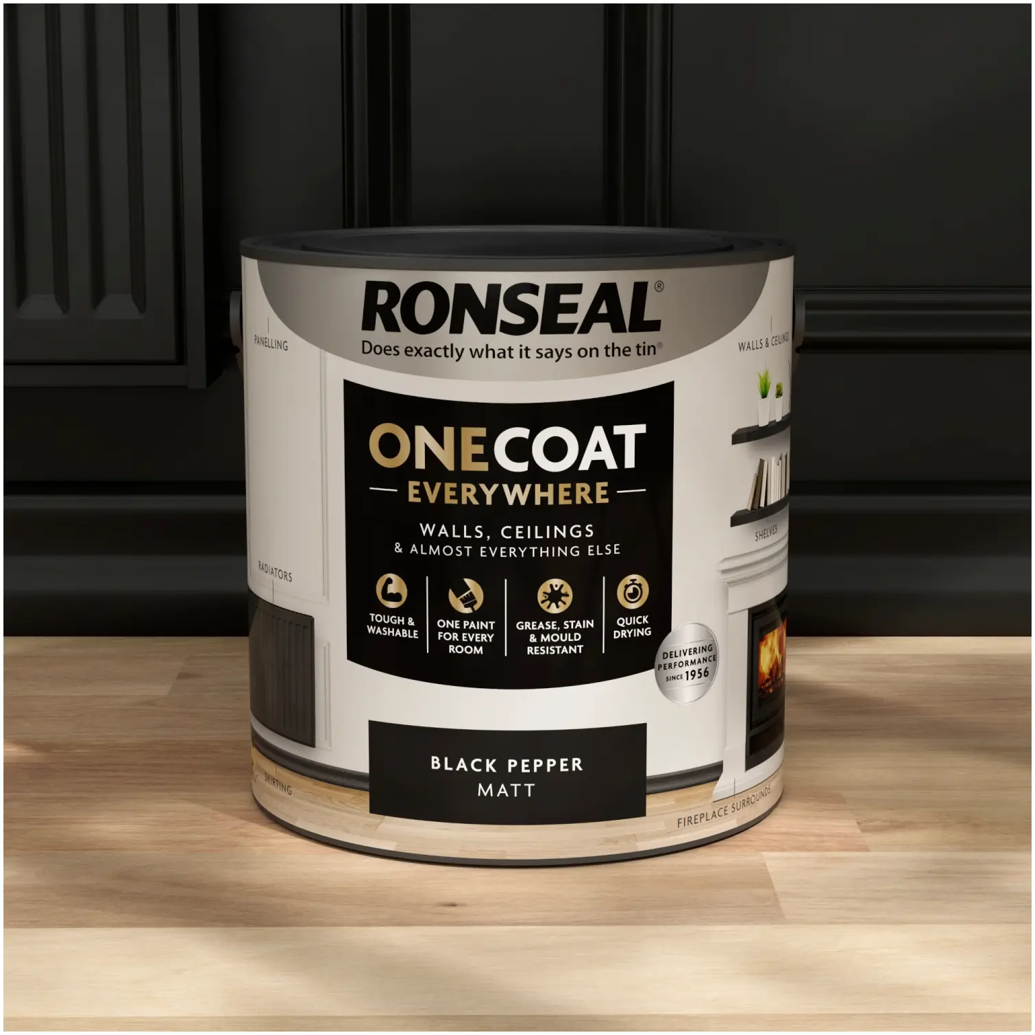 Ronseal Everywhere One Coat Matt Black Pepper 2.5Ltr
