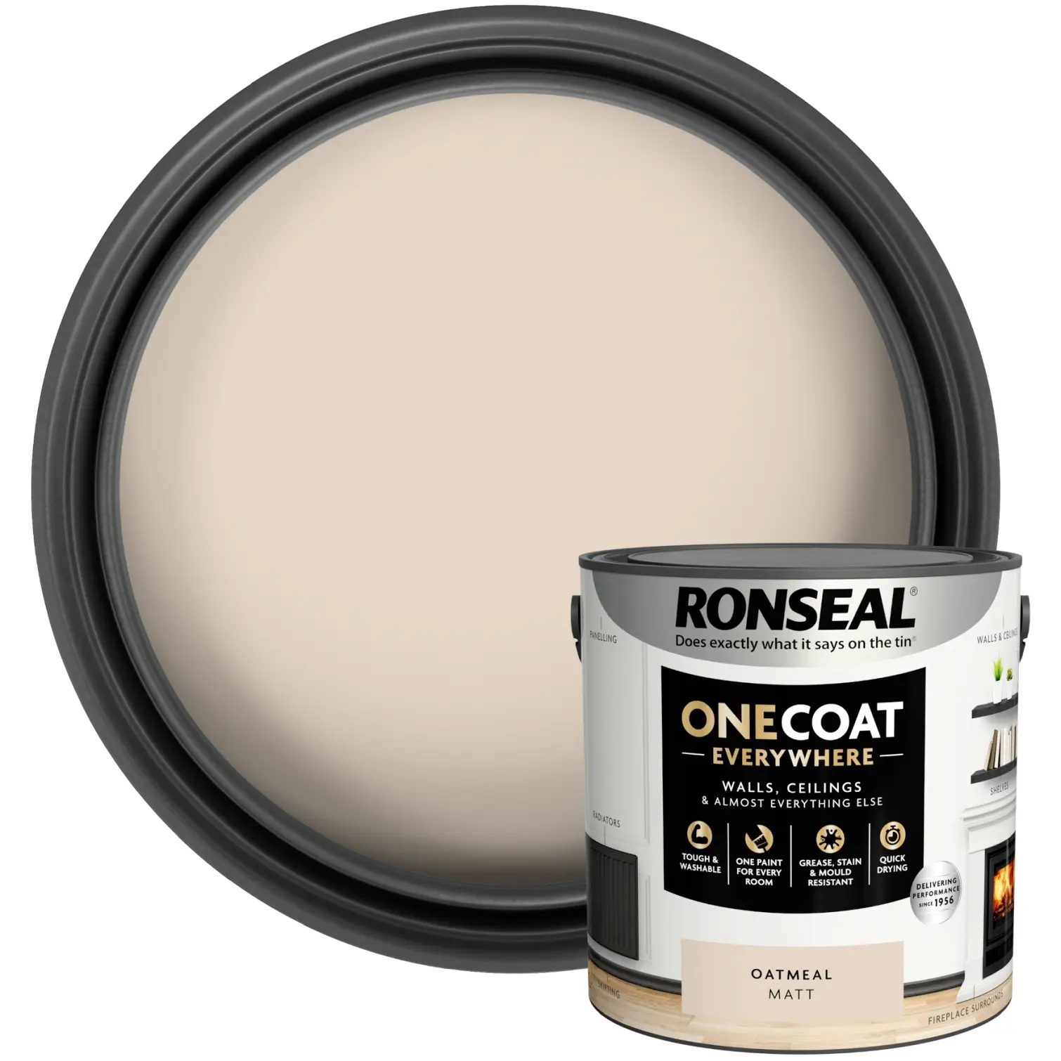 RNS1232_1 Ronseal Everywhere One Coat Matt Oatmeal 2.5Ltr