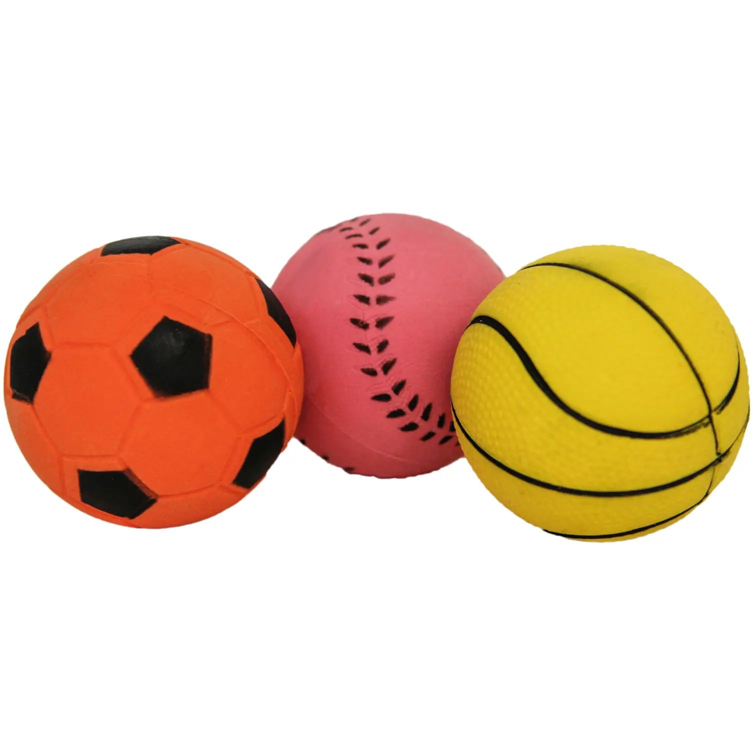 Jolly Doggy Rubber Sports Ball Pack of 3